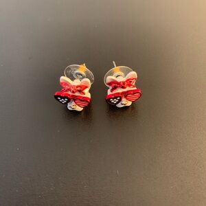 Betsey Johnson- America bulldog wearing sunglasses and bow earrings